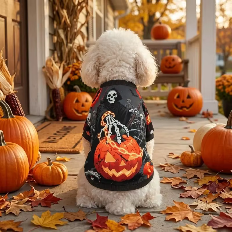 Disfraz de Esqueleto para Perro con Luces LED – Ropa de Halloween para Perro y Gato - imagen 4