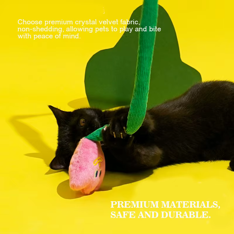 Juguete para gatos: pelota de peluche para masticar, varilla larga - imagen 4