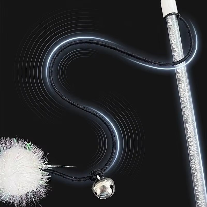 Juguete para gatos plumas y varita con borlas coloridas - imagen 2