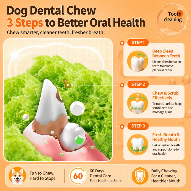 Hueso masticable duradero con limpieza dental para perros y cachorros - imagen 3