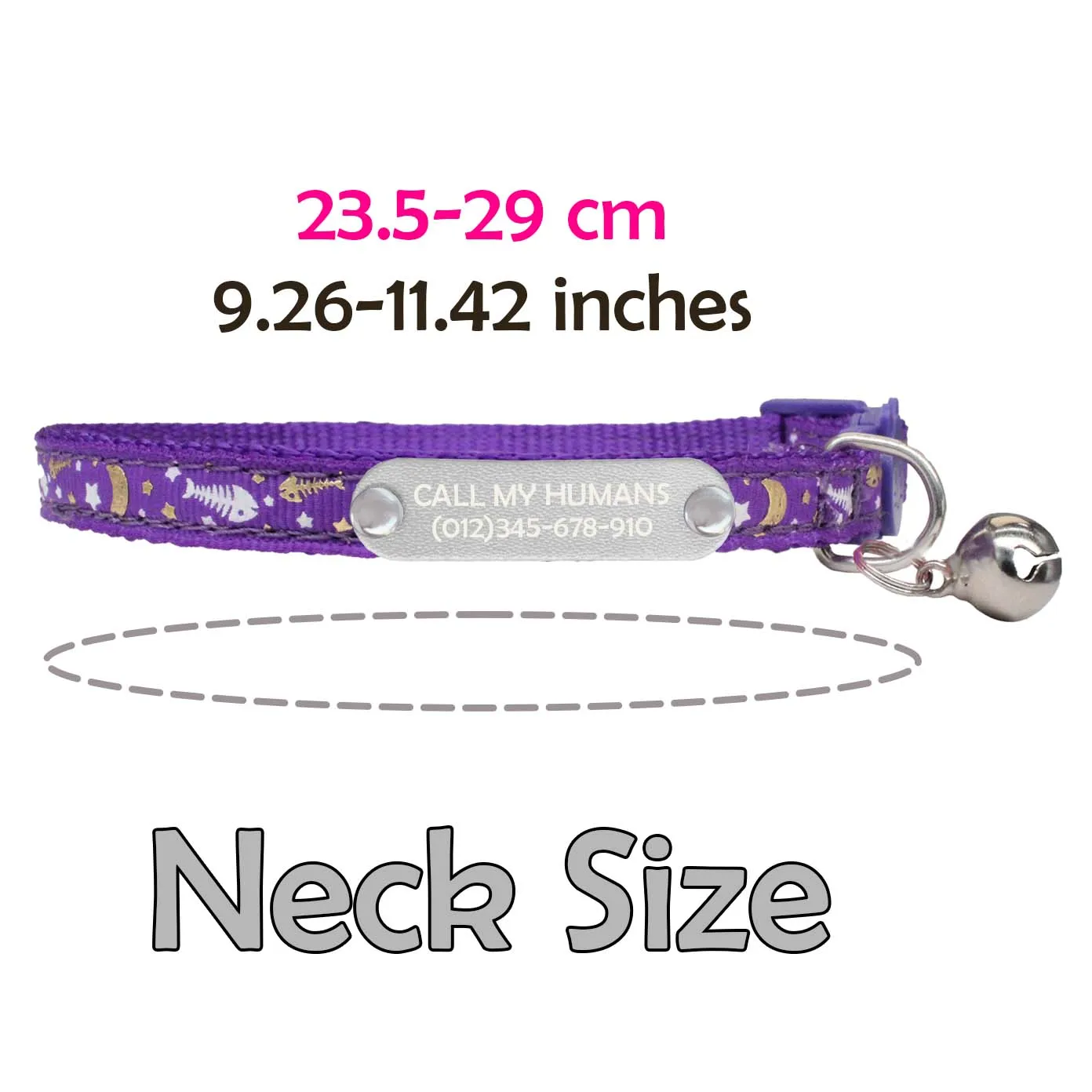 Collar de gato con diseño de pez y campana