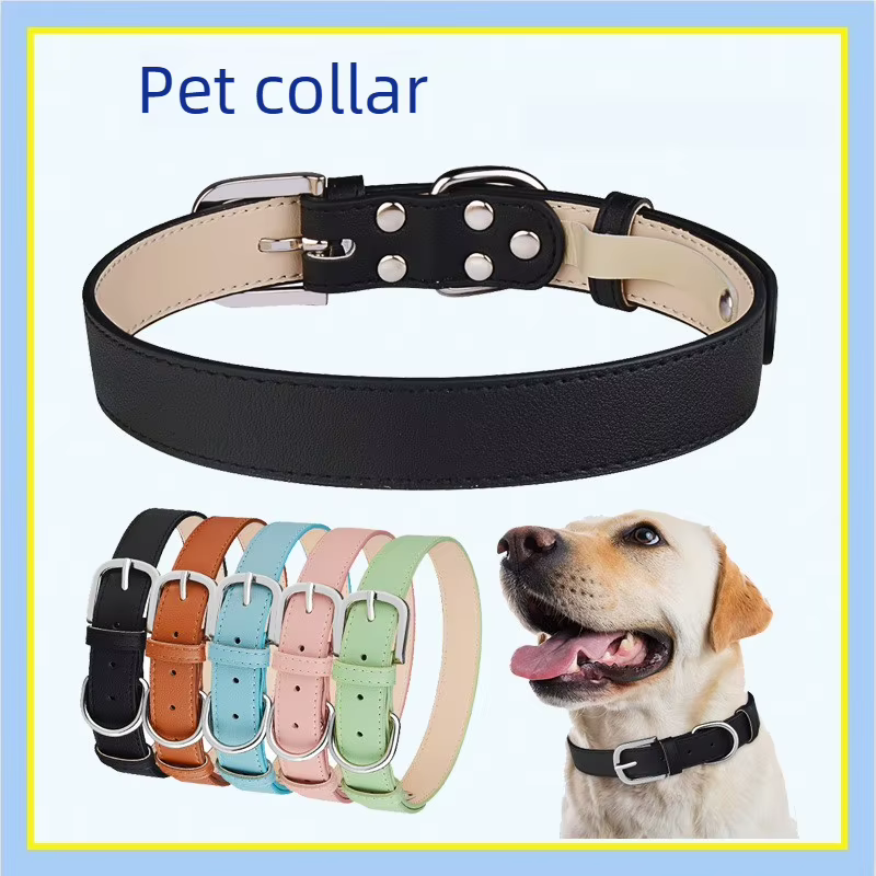 Collar ajustable de PU para perros y gatos - imagen 4
