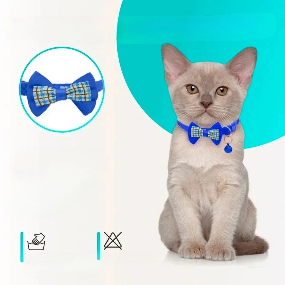 Collar ajustable para gato y perro con lazo y campana - imagen 2