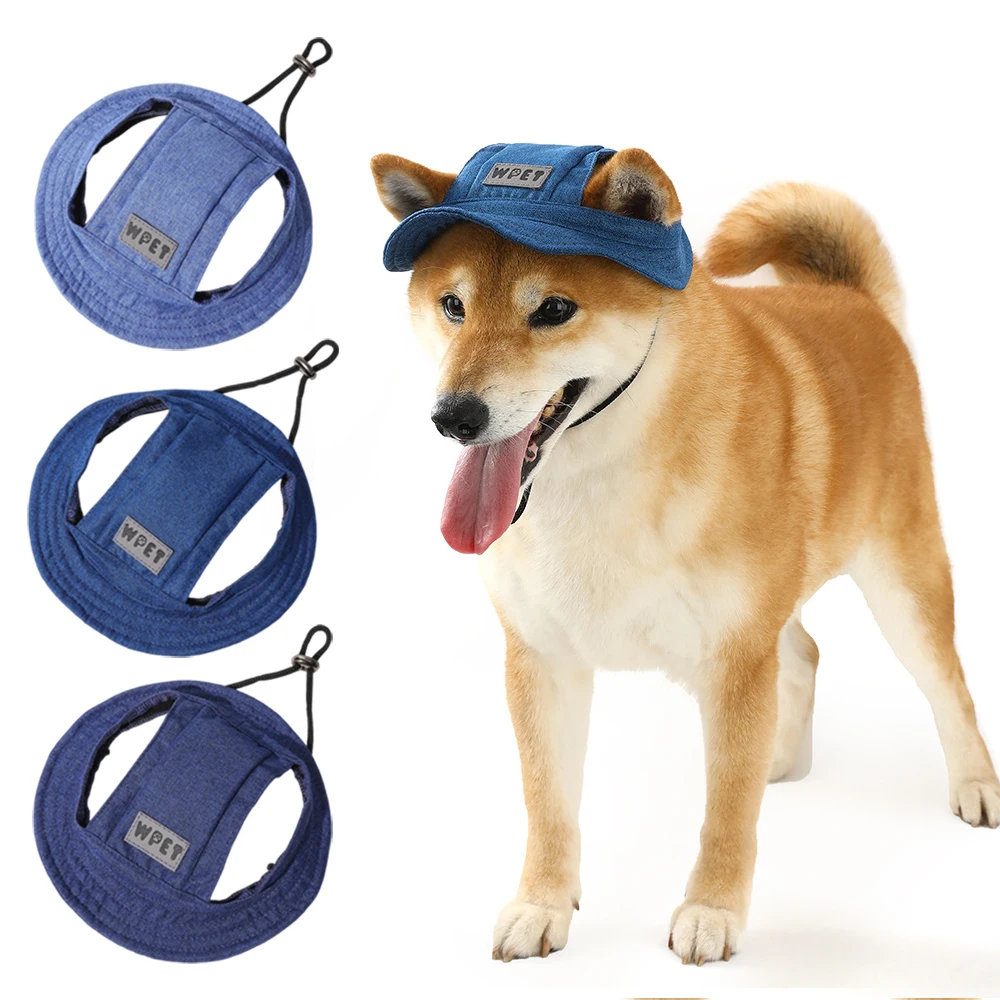 Gorra de sol de mezclilla ajustable para perros pequeños y medianos - imagen 2