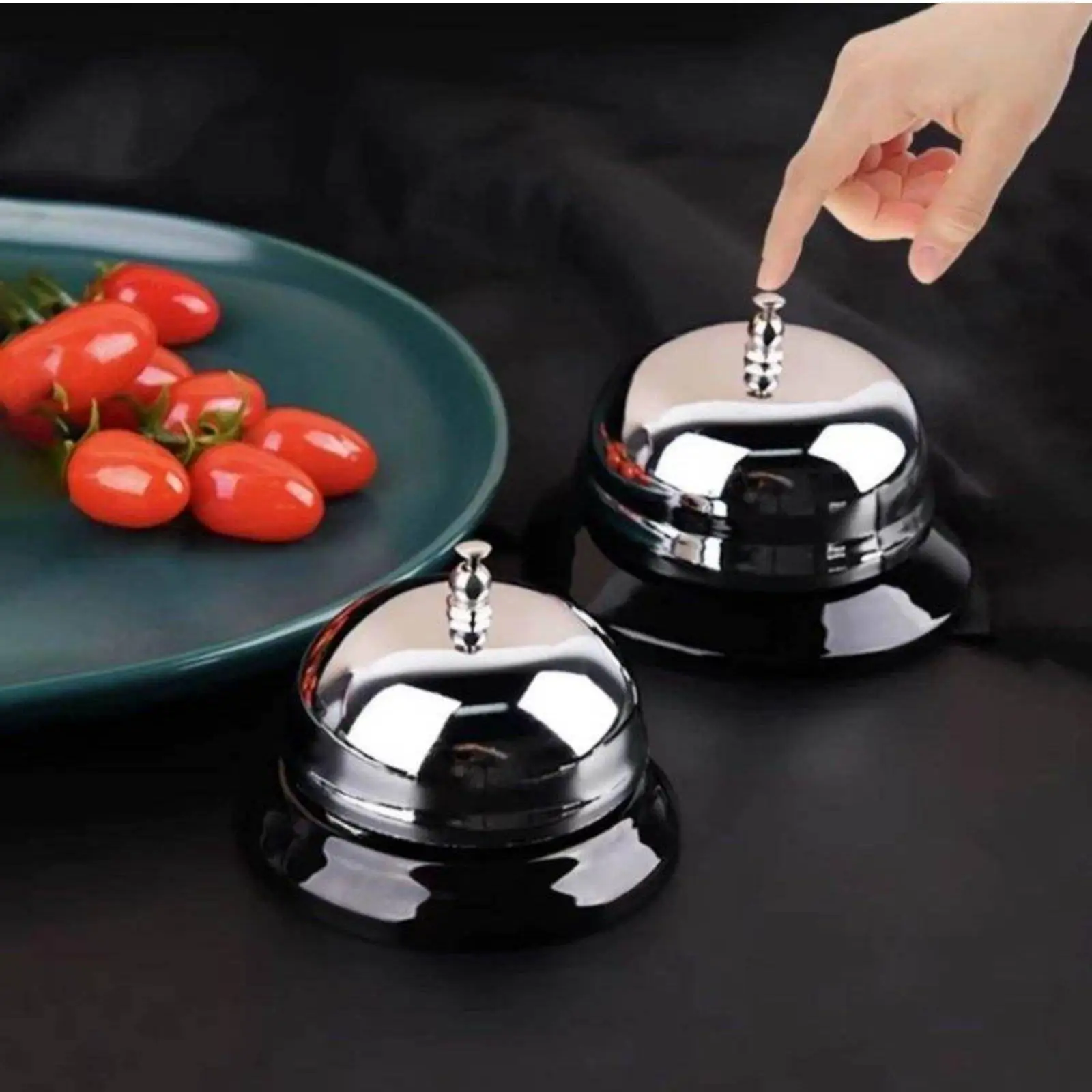 Timbre mecánico de mesa para recepciones, cuidadores y escuelas – Con manija y resorte - imagen 3