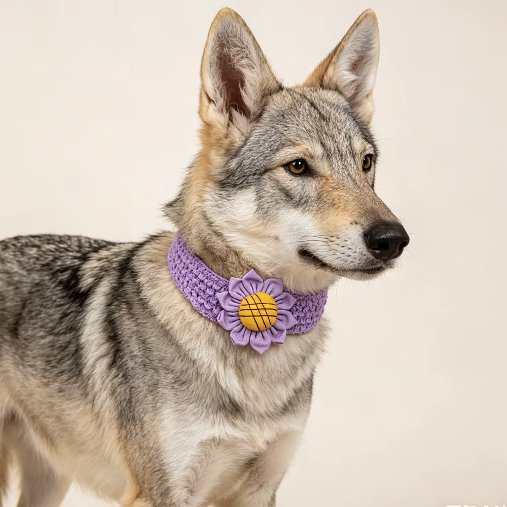 Collar de punto con girasol para gatos y perros pequeños - imagen 3