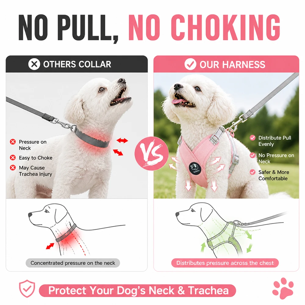 Arnés reflectante ajustable correa para perros pequeños y medianos - imagen 4