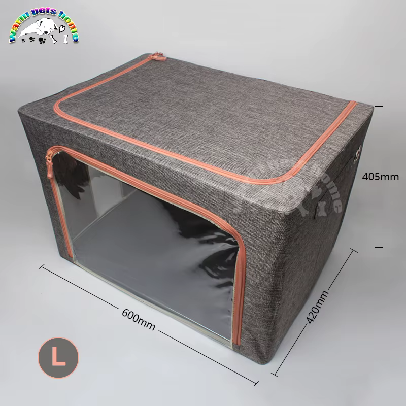 Jaula plegable para gatos y perros – Caja veterinaria de lino 60×42 cm - imagen 2