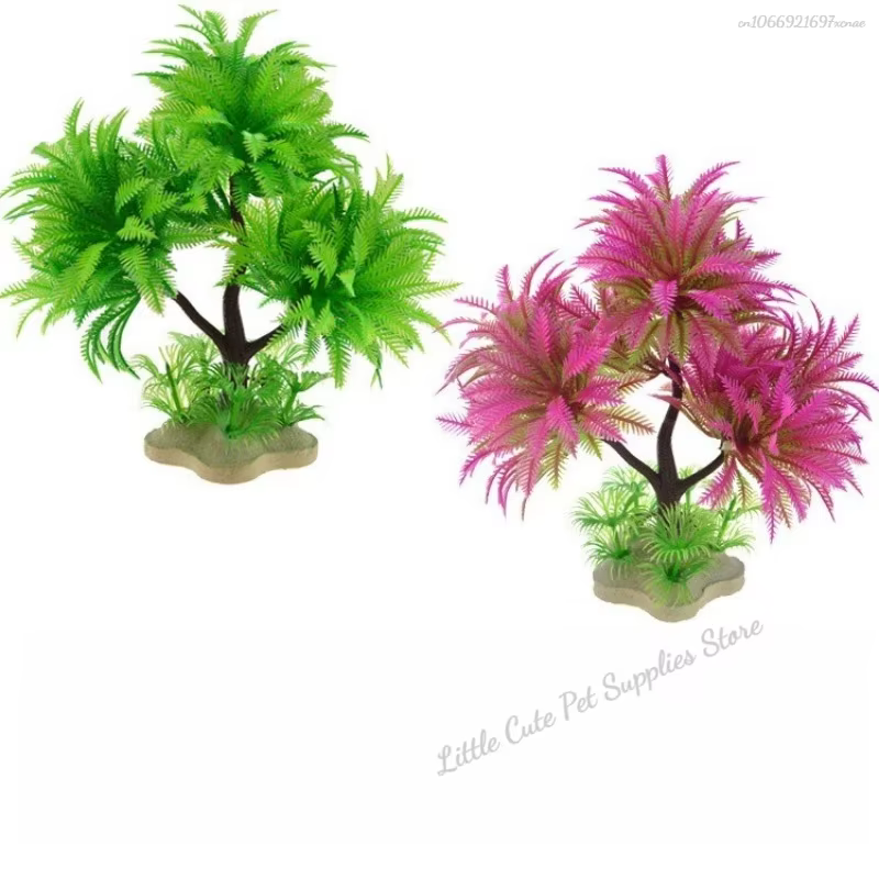 Planta decorativa artificial para acuario con hojas subacuáticas - imagen 4