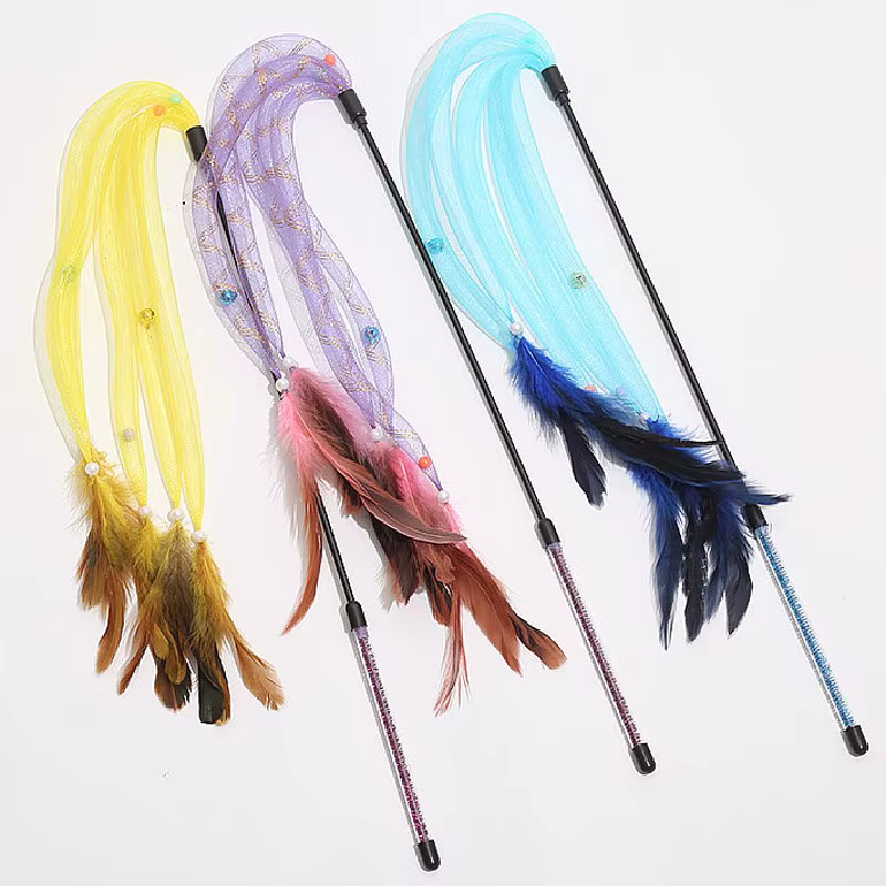 Juguete rascador para gatos con plumas y campana - imagen 5