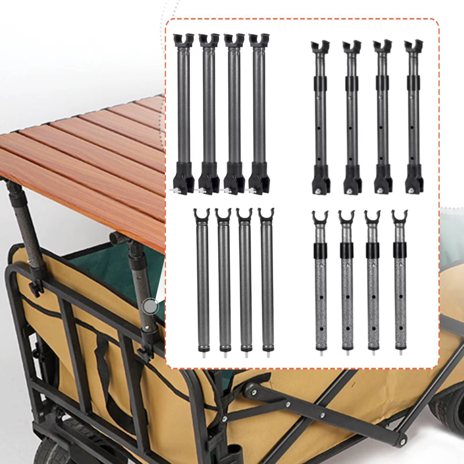 Varillas de soporte para mesa de camping, patas de metal para mascotas - imagen 5
