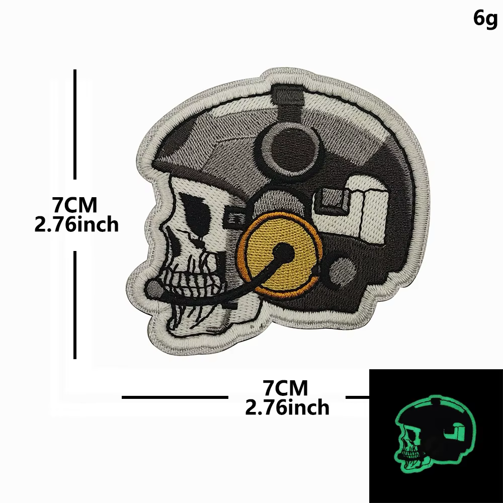 Parche táctico bordado calavera para perro y gato – gancho y bucle - imagen 3