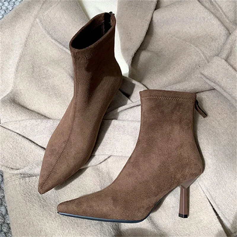 Botines Chelsea Mujer Talla Grande 43 con Cremallera, Tacón Fino, Otoño Invierno - imagen 3