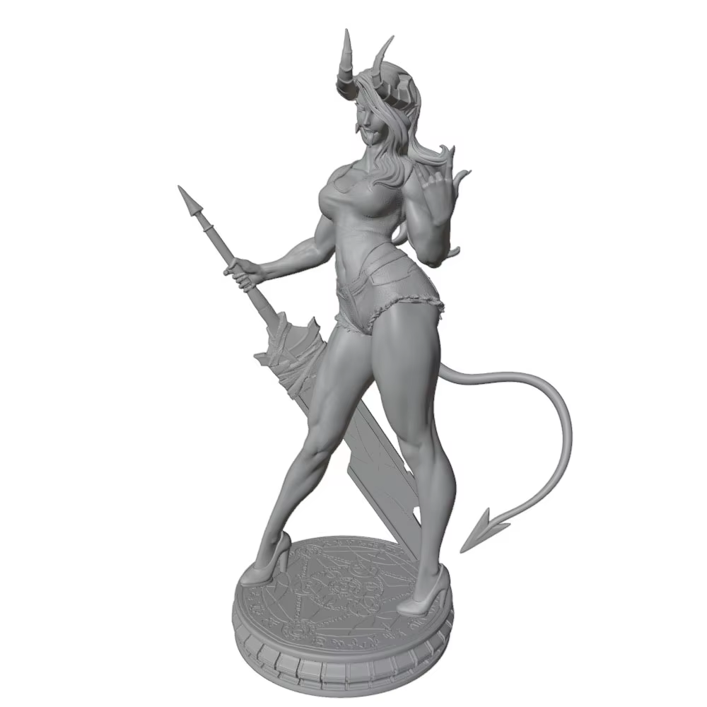 Miniatura DIY de chica sexy en resina, modelo gris impreso 3D - imagen 3