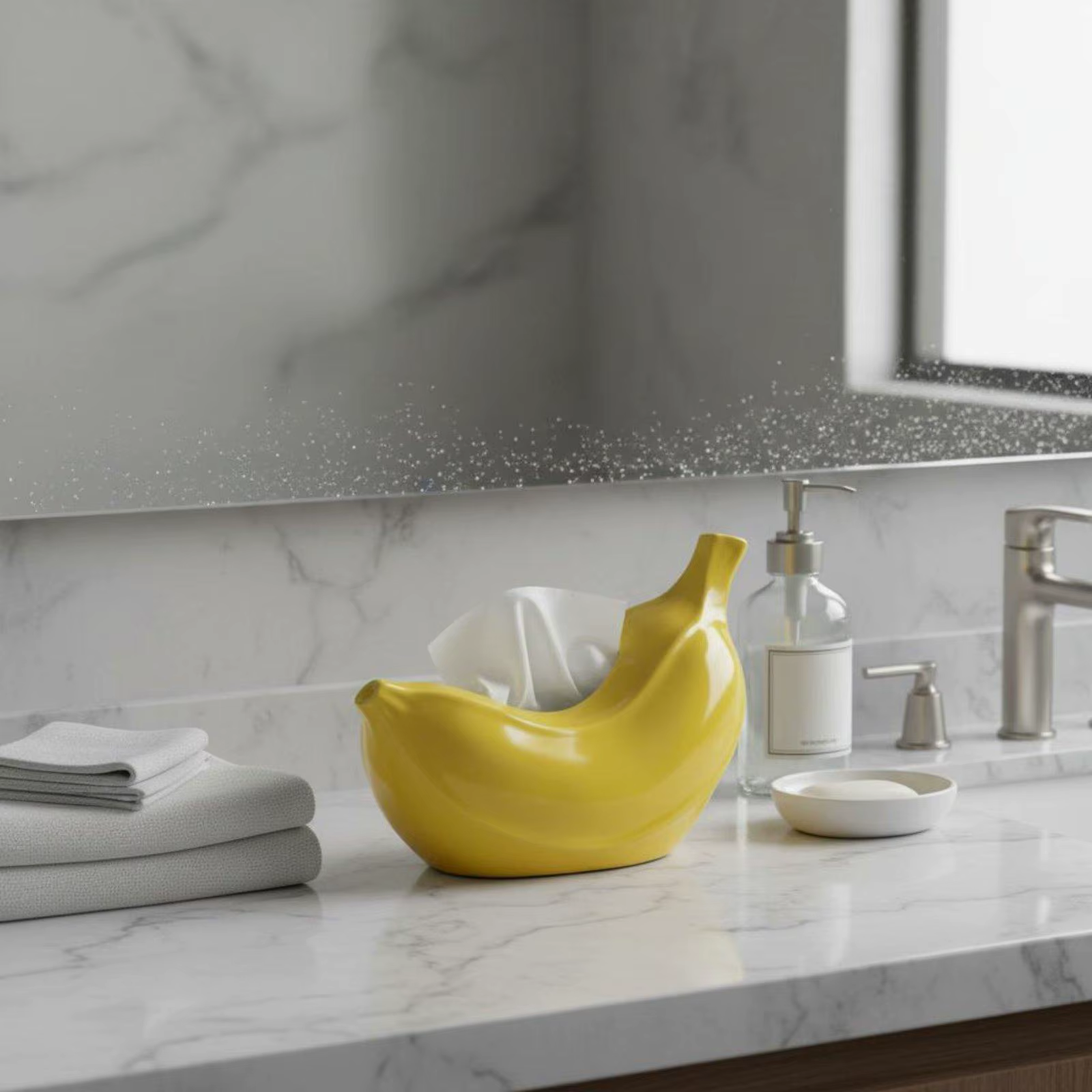 Caja pañuelos plátano decorativa para salón y baño - imagen 5