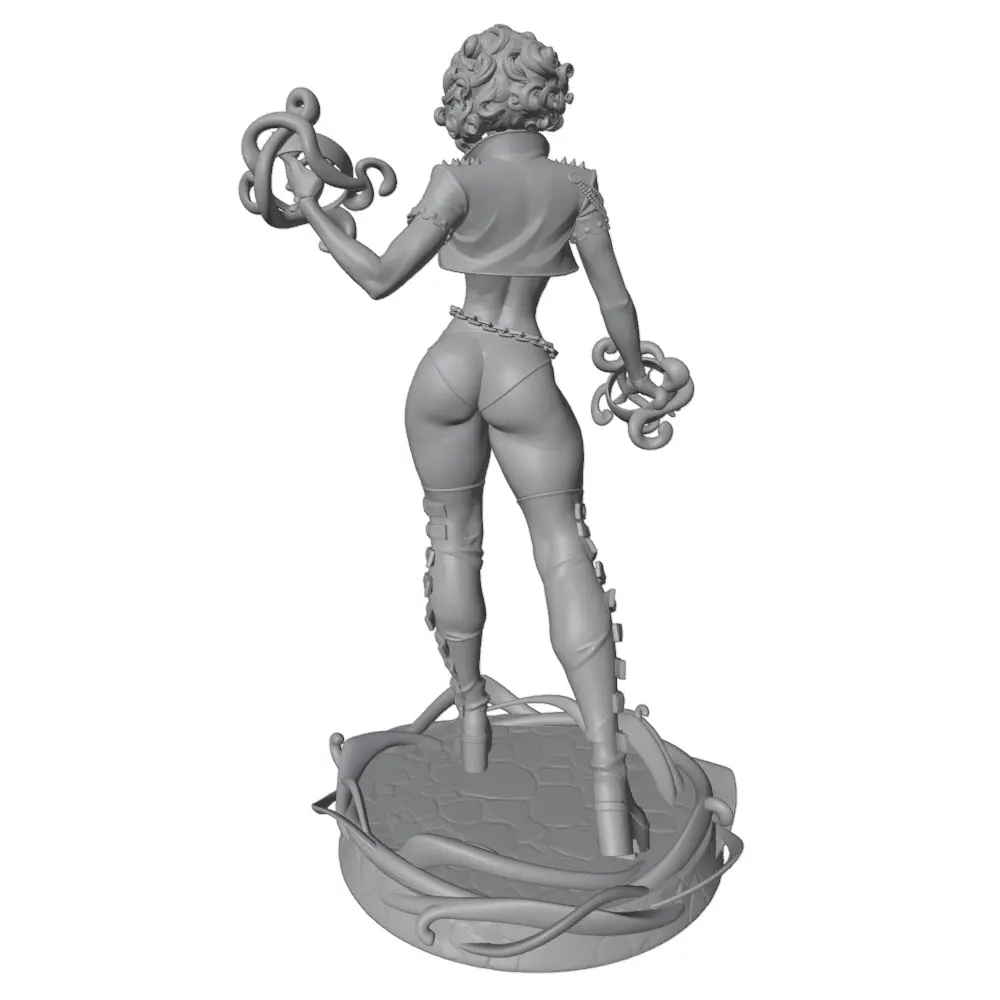 Figura resina personaje femenino pelo corto para pintar y colección - imagen 3