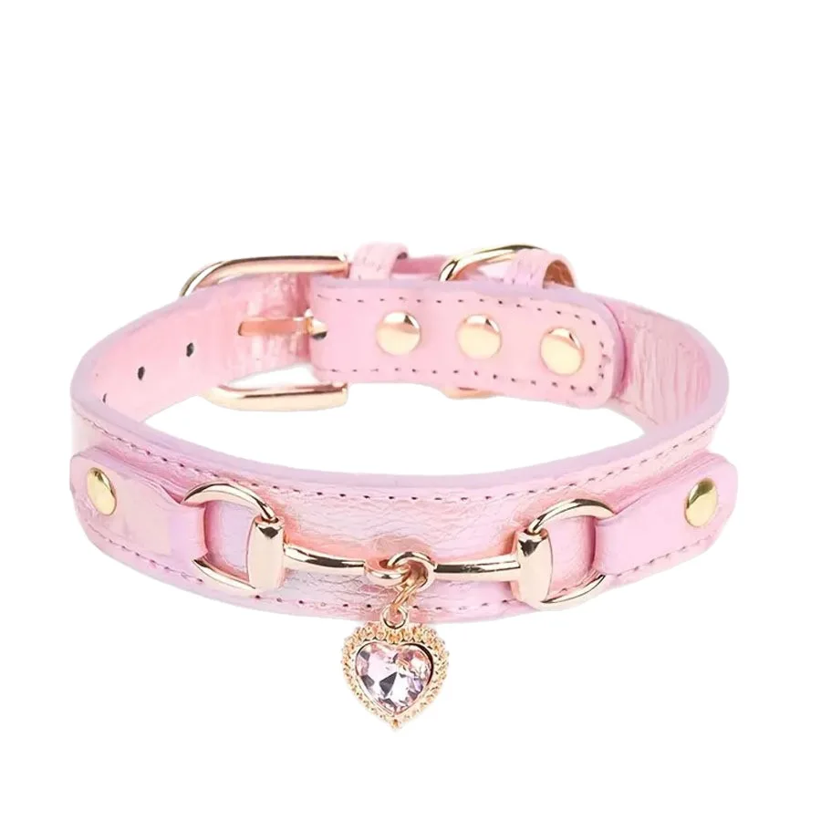 Collar ajustable con colgante de corazón para perros y gatos pequeños - imagen 3