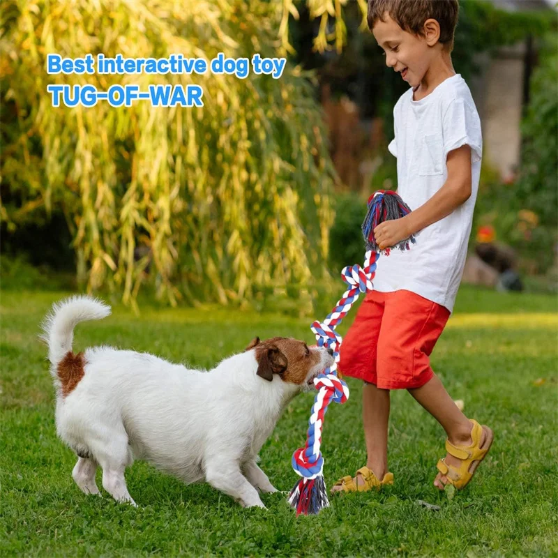 Cuerda multicolor con 5 nudos para perros