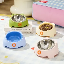 Comedero acero inoxidable para perros y gatos – Borde inclinado para cuello, antivuelco