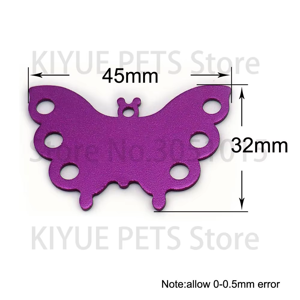 Etiqueta identificativa mariposa colorida para perro y gato