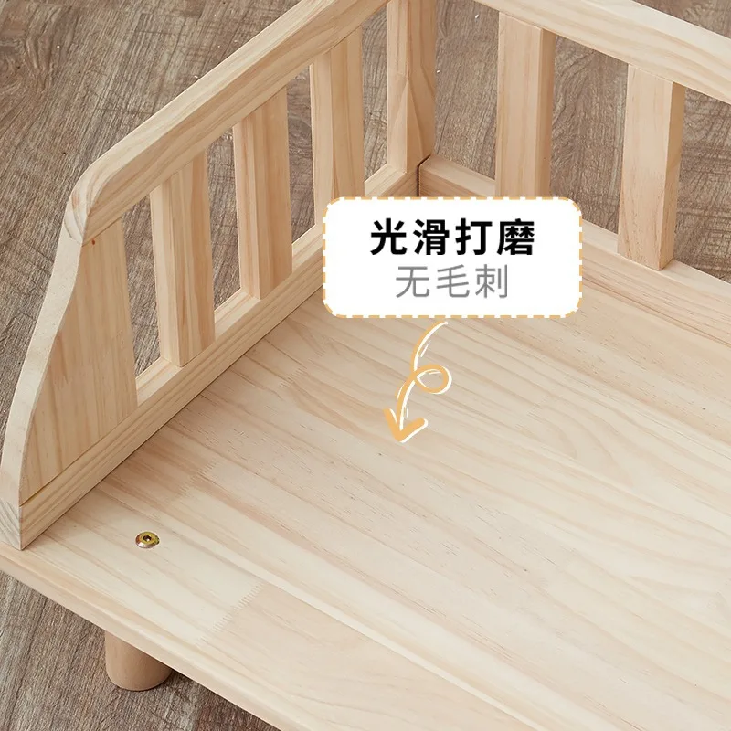 Cama elevada de madera maciza extraíble para gatos y perros pequeños - imagen 3