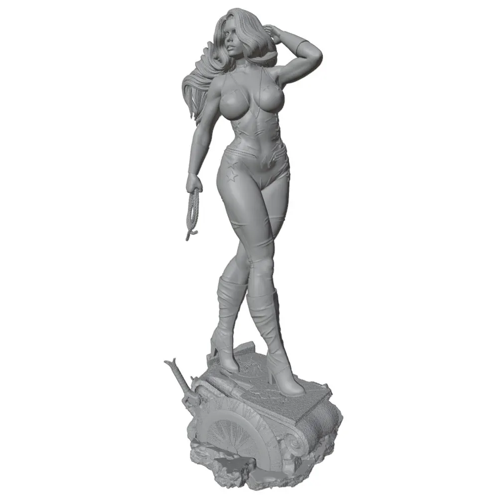 Figura de resina para pintar 1/24 – Modelo de personaje en gris 75mm sin pintar - imagen 2