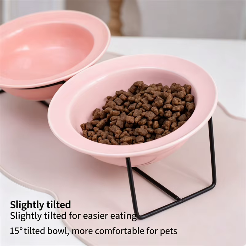 Comedero elevado antideslizante de cerámica para perros y gatos - imagen 3