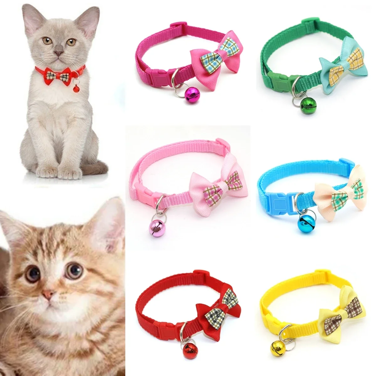 Collar para gatos y cachorros con campana y estampado de huellas - imagen 5