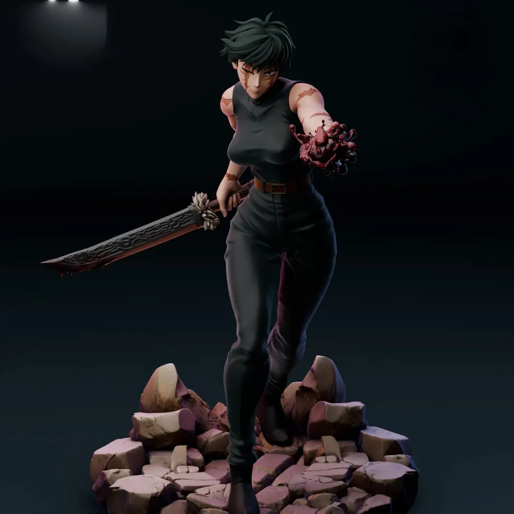 Figura de personaje anime gris impresa en 3D para decoración - imagen 2