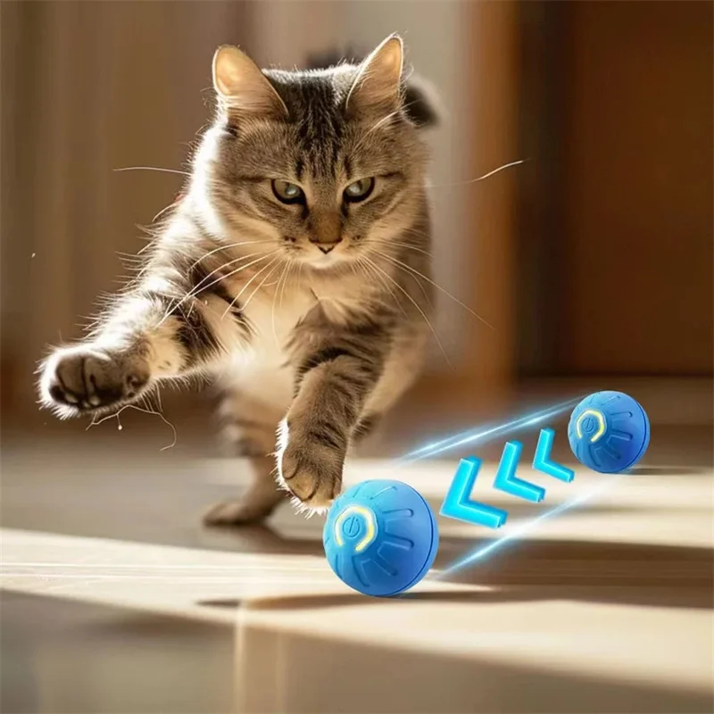 Pelota interactiva móvil para perros y gatos, juguete automático