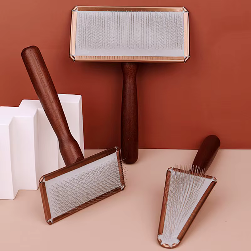 Peine de madera maciza para gatos y perros – cepillo anti-nudos
