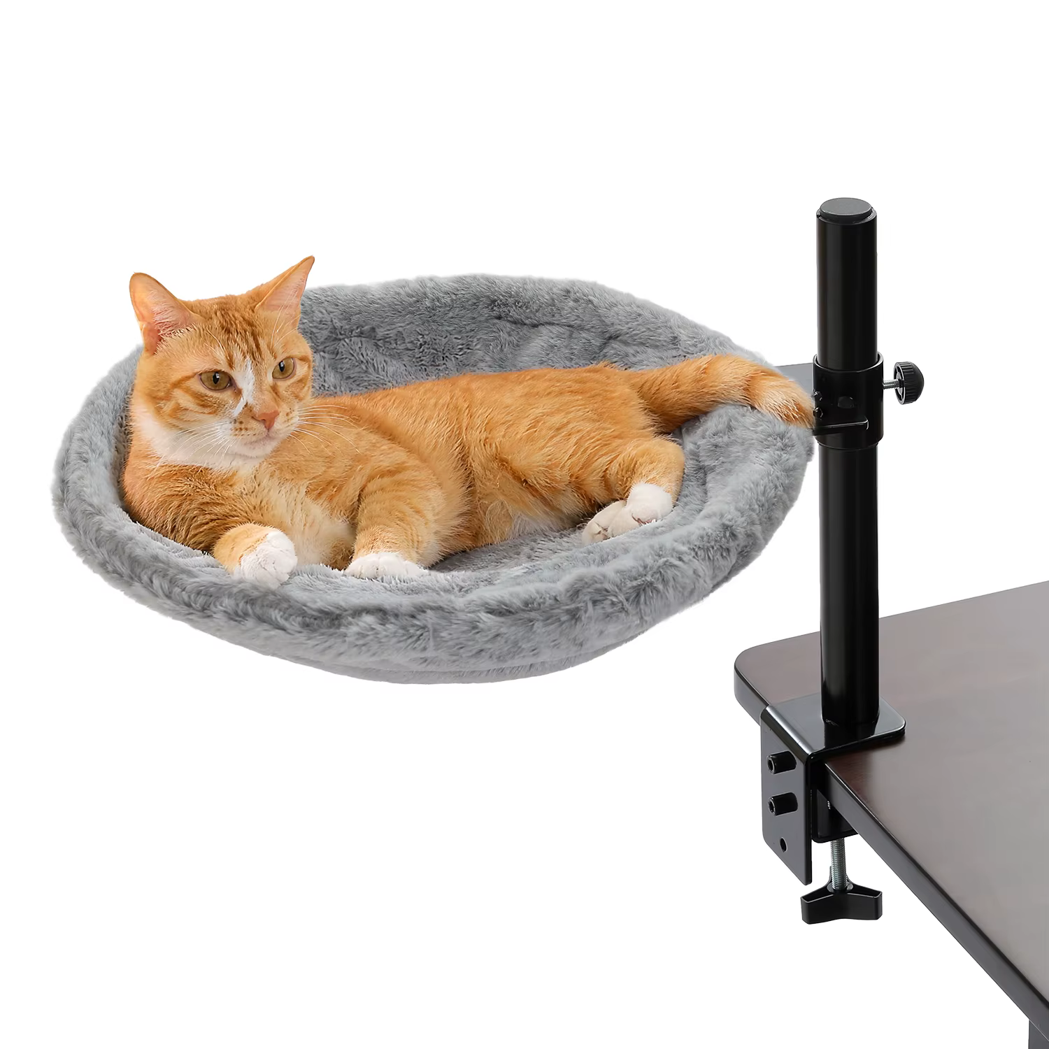 Hamaca escritorio giratoria 360° para gatos – Cama ajustable con funda lavable - imagen 2