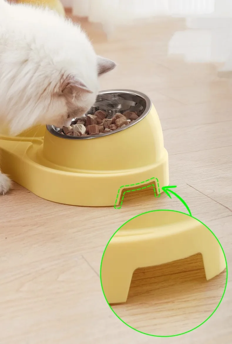 Comedero doble para perros y gatos con base antideslizante