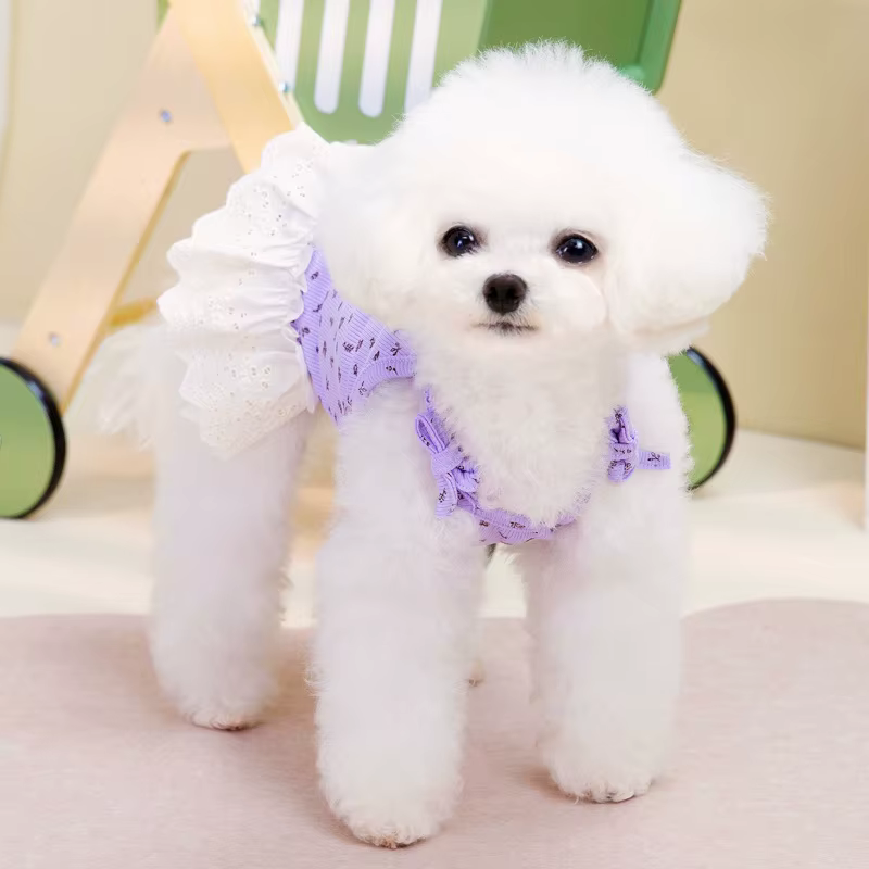 Vestido de encaje con volantes para perros y gatos – Disfraz Bichón - imagen 4
