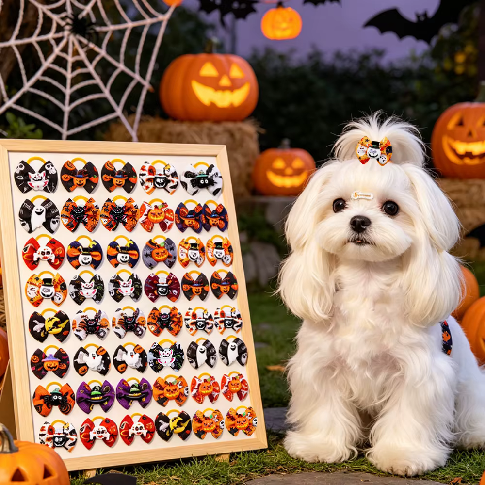Lazos con gomas elásticas para perros, fiesta de Halloween - imagen 4