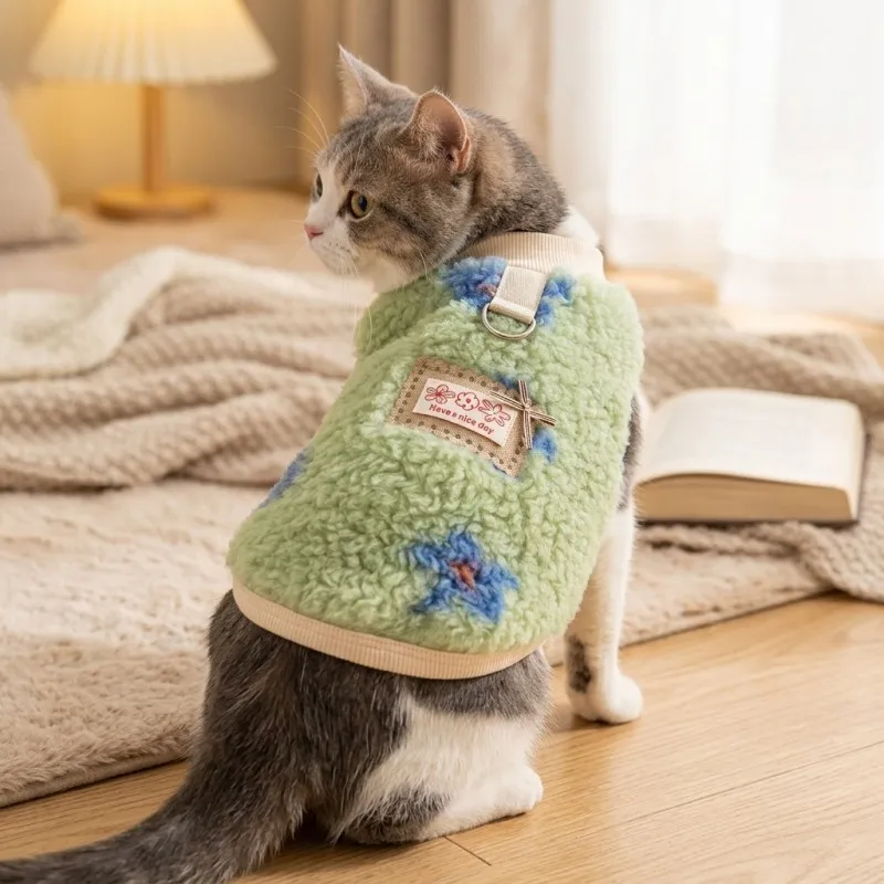 Chaleco polar con anilla D para perros pequeños y gatos - imagen 3