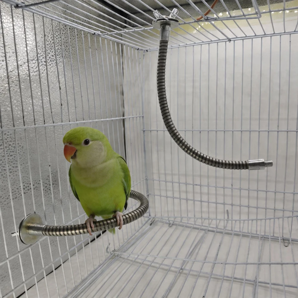 Soporte flexible de acero inoxidable para loros, juguete curvable - imagen 4