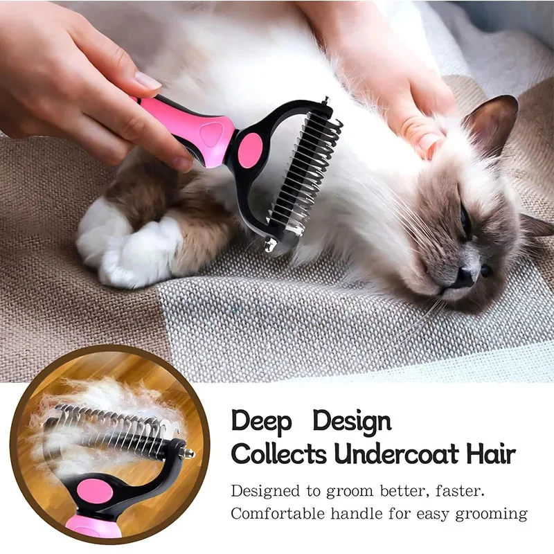 Escova autolimpiante para gatos y perros, desenredador de pelo - imagen 4