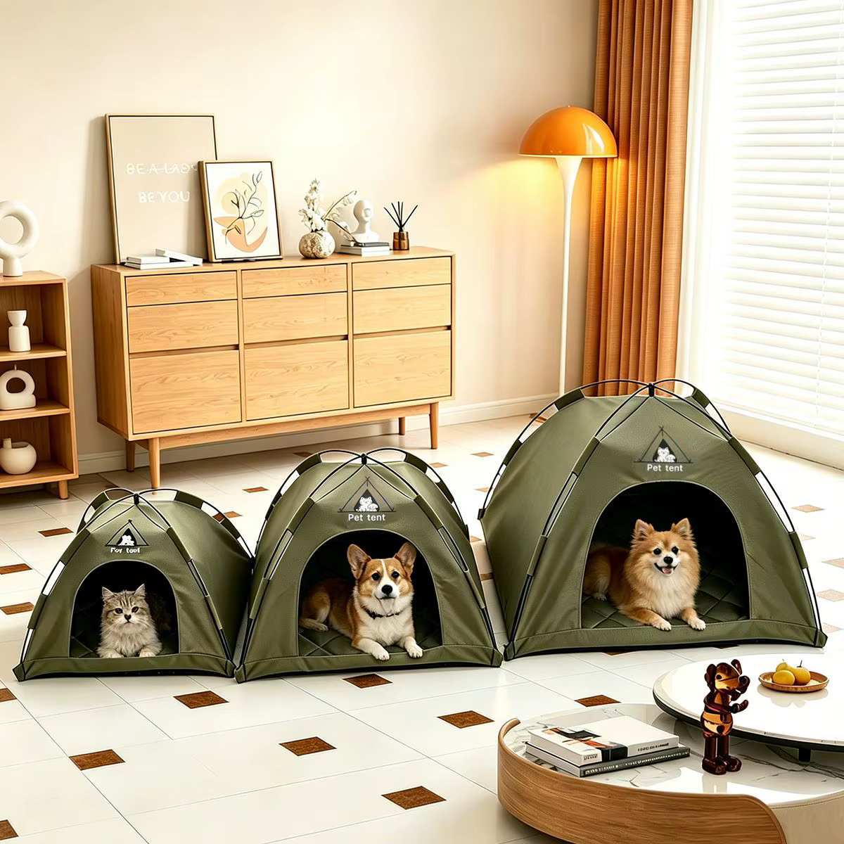 Casa plegable y tienda para gatos, perros: nido cálido portátil - imagen 3