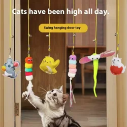 Juguete colgante con plumas para gatos y perros – cuerda elástica