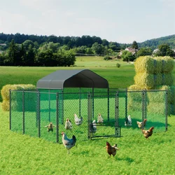 Corral para gallinas y conejos de metal resistente, cubierta UV