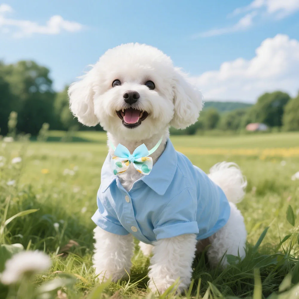 Pajarita para perro en tonos azules y verdes