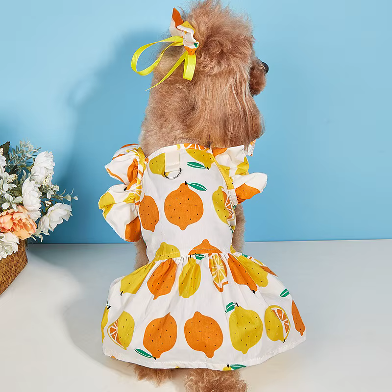 Vestido floral con lazo y accesorio de pelo para perros pequeños - imagen 5