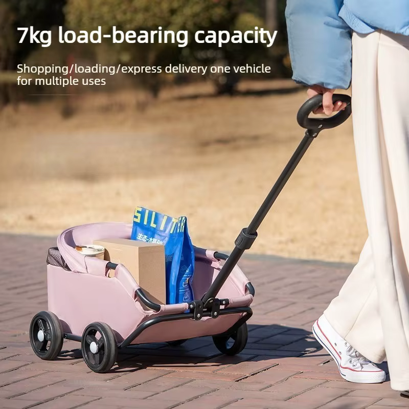 Carrito plegable para perros pequeños con toldo – Paseos y viajes - imagen 3
