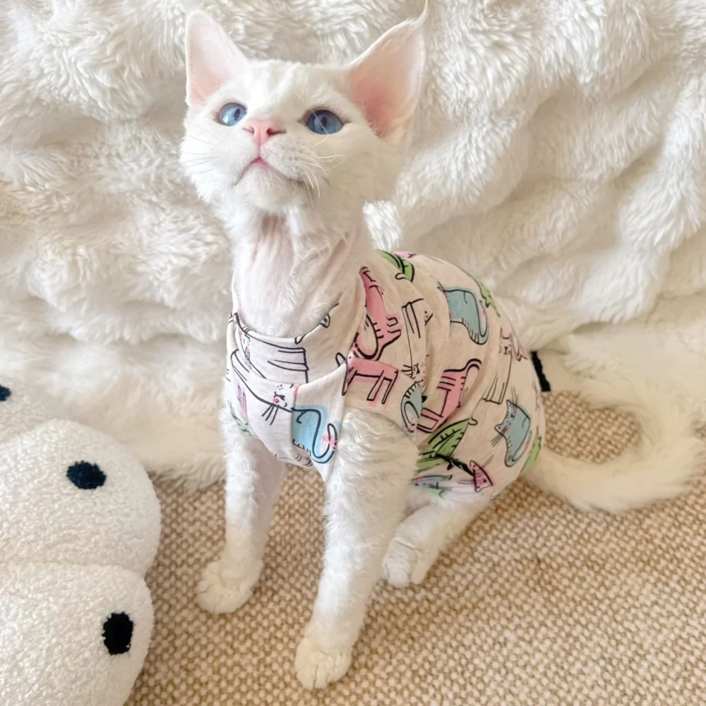 Detalle del chaleco para gato sin pelo