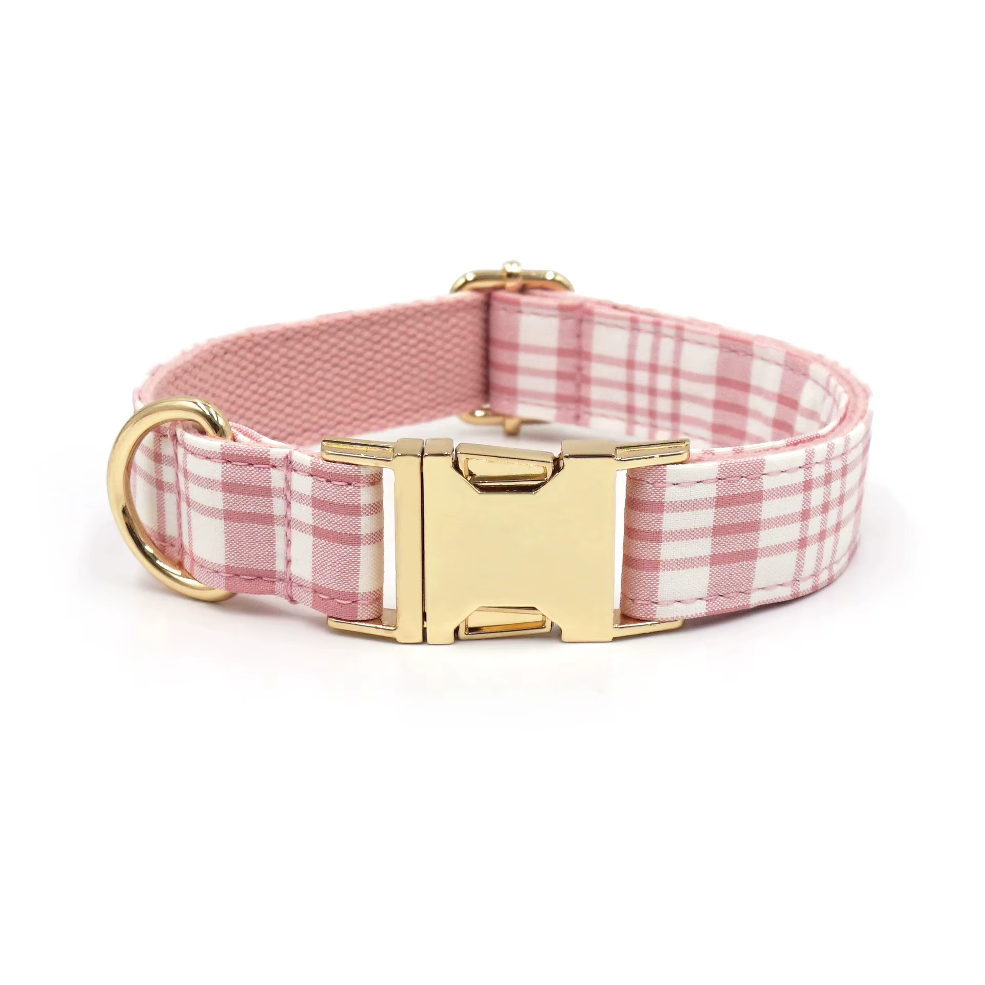 Collar personalizado para perro a cuadros con nombre y teléfono - imagen 3