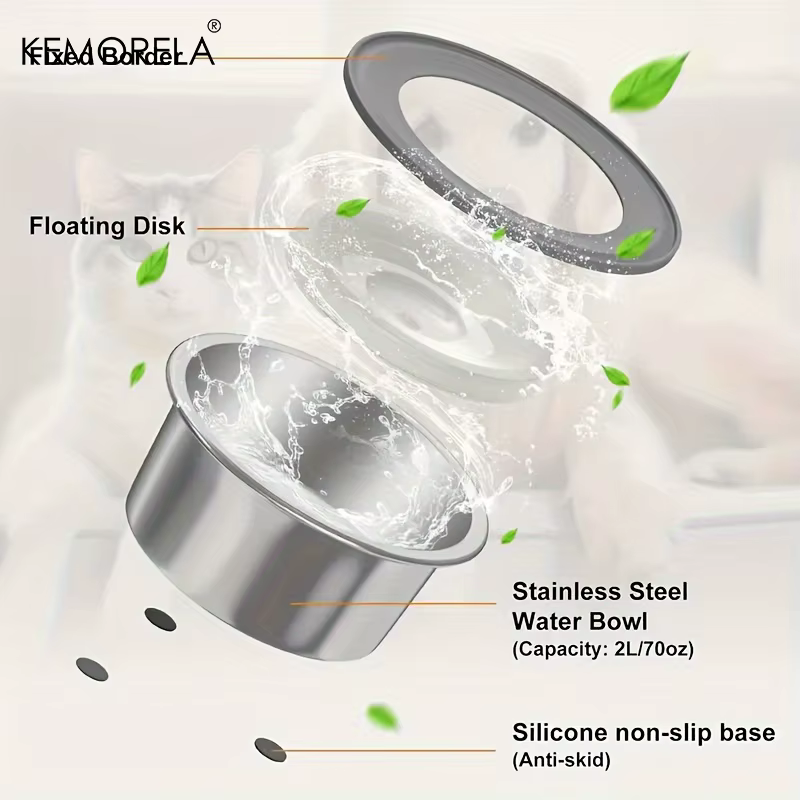 Bebedero para perros antivuelco con disco flotante y bebida lenta - imagen 3
