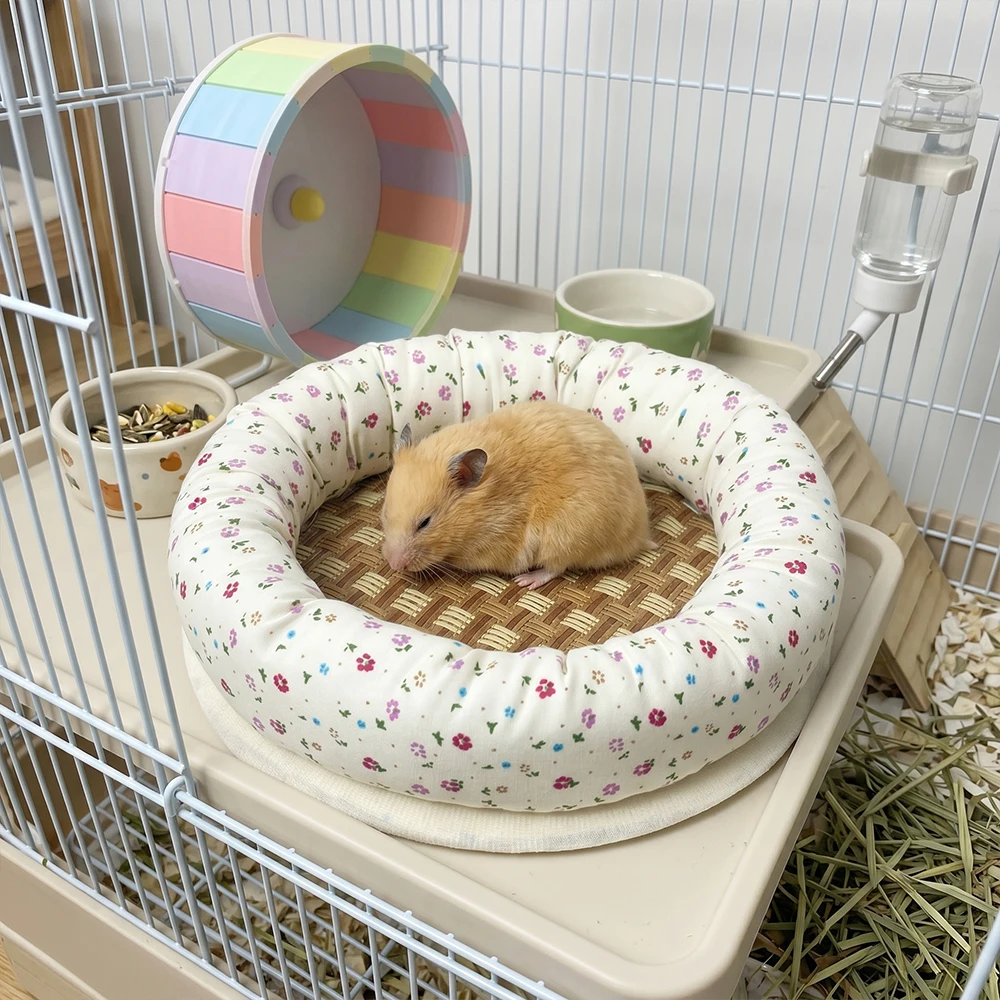 Cama redonda refrescante de paja para hámster sirio y gerbil - imagen 3