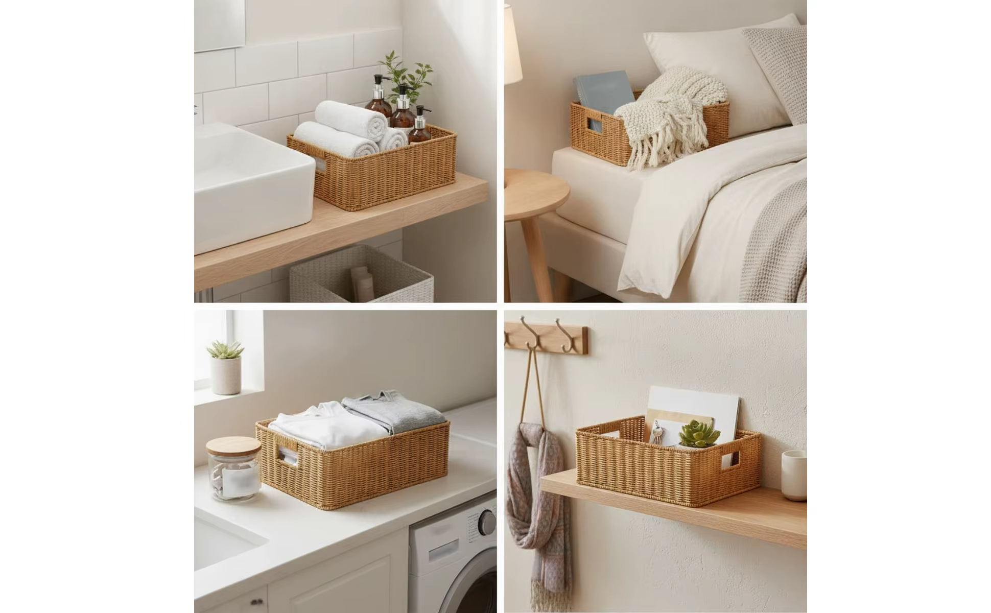 Cesta organizadora rectangular detalle asas
