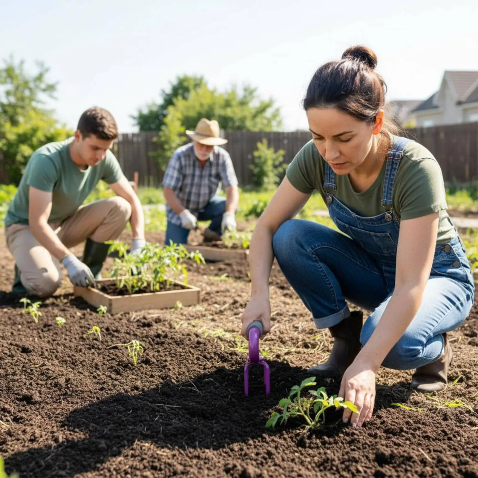 Desmalezador manual 3 puntas acero manganeso para jardín pequeño ágil - imagen 2